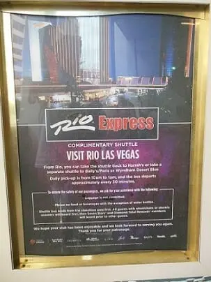 rio hotel las vegas shuttle service